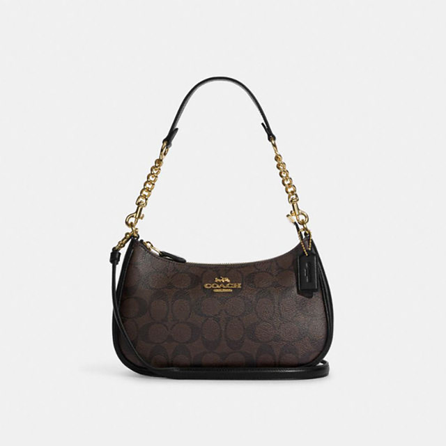 COACH 女包 女士奥莱正品马蹄包PVC经典老花包女士手提单肩包 CA548 F58321