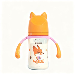 贝亲 迪士尼疯狂动物城PPSU双把手彩绘奶瓶240mL M号都市尼克3月+