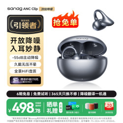 塞那 ANC Clip 主动降噪 星岩黑 真无线蓝牙耳机