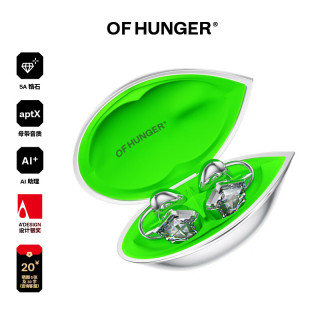 OF HUNGER 灰锆石电子宝石AI配饰耳机时尚蓝牙无线耳机OHClip耳夹耳机 灰锆石（电子宝石AI耳机）