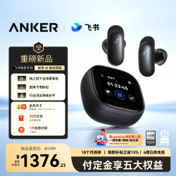 Anker AI会议耳机 飞书降噪耳机通话清晰翻译耳机无线耳机蓝牙2026最新款吉尼斯认证 曜石黑