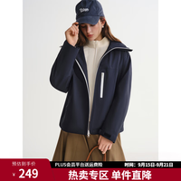 独束 三防防风立领连帽外套 海军蓝 L