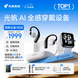 光帆 AI全感穿戴设备 视觉感知主动AI语音 黑色 蓝牙耳机