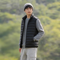 雪中飞 轻薄保暖羽绒马甲 宝石黑 M/170/92A