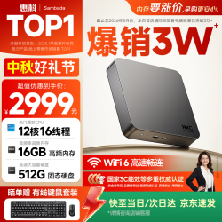 SAMBADA 惠科 迷你主机盒子便携 台式机（i5-12600H、16G、512G）