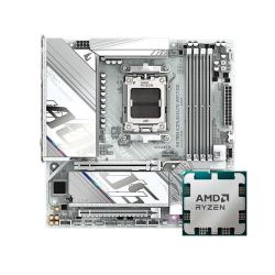 AMD RYZEN R7 9850X3D散片搭技嘉X870M AORUS ELITE ICE WIFI7冰雕白色板U套