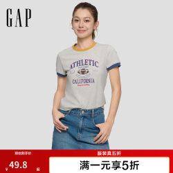 Gap 858888 Logo印花 浅灰白 S(160/84A) 女士T恤