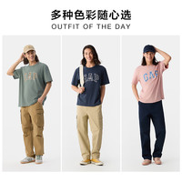 Gap 盖璞 797924 纯棉字母印花 粉色 L码 短袖T恤
