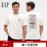 Gap 889460 纯棉logo印花 象牙白 S码 男士T恤