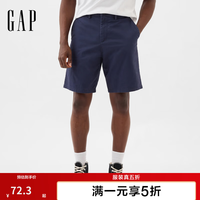 Gap 866125 斜纹棉中腰直筒短裤 海军蓝 36码