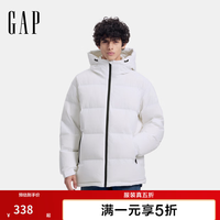 Gap 男女装2024秋冬防风防雨立领连帽羽绒服简约风外套678668 白色 185/104A(XXL) 亚洲尺码
