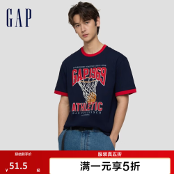 Gap 854334 logo印花宽松 海军蓝 2XL 男士T恤
