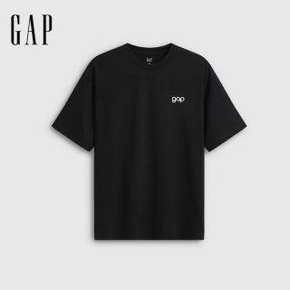Gap 男女装2026夏季新款logo印花宽松圆领短袖T恤上衣854722 黑色 2XL (185/104A) 亚洲尺码
