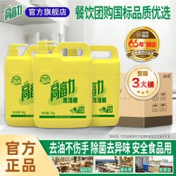 高富力 经典食品级洗洁精快速洁净去油祛味餐厅餐饮团购整箱5kg*3