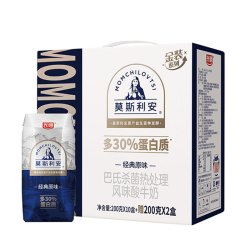 光明 莫斯利安酸奶原味多34%蛋白质金装200g*12盒早餐奶