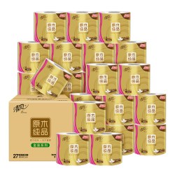清风 卷纸卫生纸实惠装家用厕所纸巾手纸家庭整箱批大卷有芯餐巾纸
