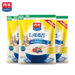 西麦 燕麦片整袋380g*1袋无蔗糖家庭装即食免煮