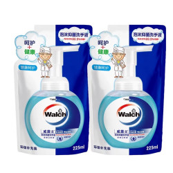 威露士 泡沫抑菌洗手液袋装225ml*2家用补充装清洁易冲洗儿童可用