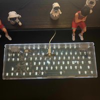 移动端：佳宫 F87M机械键盘全透明白光青轴红轴客制化热插拔轴有线静音线性