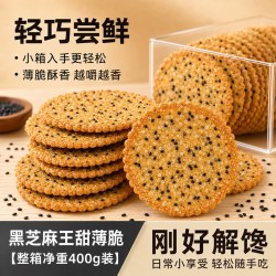 黑芝麻王饼干老式天薄脆零食儿时怀旧小时早餐代餐整箱单独小包装