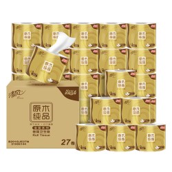 清风 卷纸200克27卷整箱 卫生纸实惠装厕纸家用厕所纸巾手纸家庭装