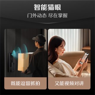 德施曼 智能门锁可视猫眼大屏指纹锁识别锁密码锁Q2M