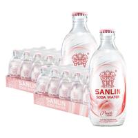 SANLIN三麟苏打水无糖气泡水白桃味335ml*24瓶*2箱整0糖0卡0脂肪