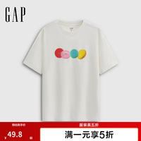 Gap 866082 纯棉创意印花 白色 L 男士T恤