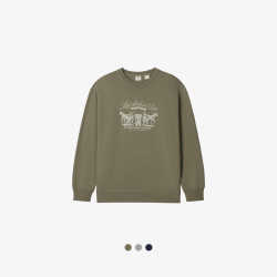 Levi's 男士复古印花加绒针织休闲卫衣