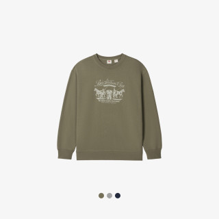 Levi's 男士复古印花加绒针织休闲卫衣