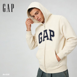 Gap 撞色字母logo连帽卫衣 米色 165/84A(XS) 男士卫衣