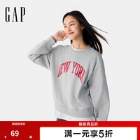 Gap 女装 印花logo圆领卫衣 浅灰色 M(165/84A)