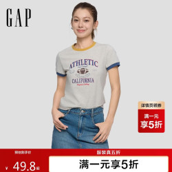 Gap 女装2026春季新款logo印花运动圆领短袖T恤休闲上衣858888