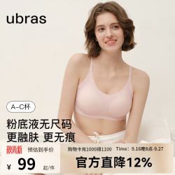 Ubras 无尺码云感托无痕透气细肩带内衣女吊带文胸罩粉底液 冷桃粉NEW 均码 -常规版A-C杯（90-130斤）