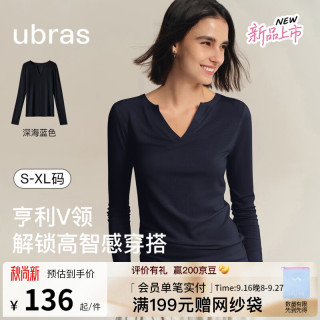 Ubras 莱赛尔天丝羊毛肌底衣轻薄T恤打底衫女打底衣内搭上衣女 深海蓝色 M