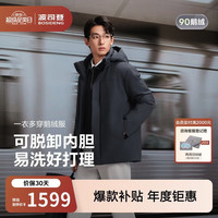 波司登 反季90鹅绒男士商务加厚羽绒服脱卸帽送礼外套商场热卖同款