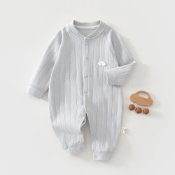 婧麒 婴幼儿外出服连体衣春秋纯棉对开a类哈衣