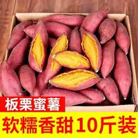 树奢 新鲜板栗红薯10斤小香薯沙地蜜薯现挖黄心蜜薯西瓜红地瓜山芋番薯 红薯  带箱9-10斤 优选装