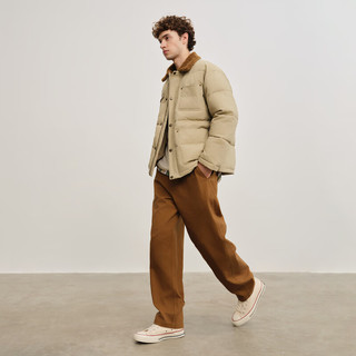 Gap 830325 仿羊羔绒翻领 卡其色 M 男士棉服