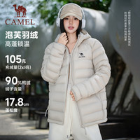 骆驼 排骨轻薄羽绒服 泡芙系列 90绒 裸卡其
