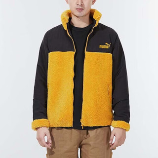 PUMA 535052-37 双面可穿羊羔绒 石黄色 M码 男子运动夹克