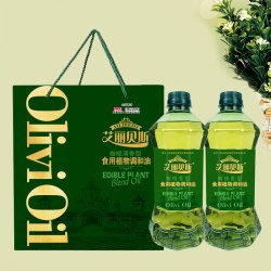 多丰盛 艾丽贝斯调和橄榄油植物食用油1.5L*2瓶礼盒装节庆中秋