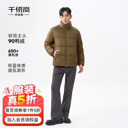 千仞岗 立领短款羽绒服 烟栗色 2XL(180) 男士外套