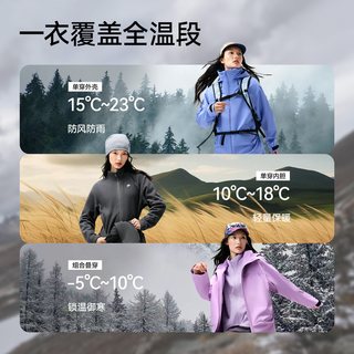 熊猫 三合一冲锋衣 防风加绒 男女同款 2026