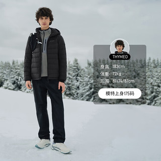 坦博尔 轻薄短款连帽羽绒服 黑色 M 男士外套