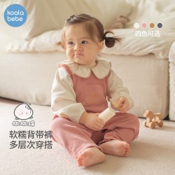 考拉鼻鼻 [星月精灵背带裤·软糯桃桃棉]男女童亲肤百搭纯色裤子 星星 （黑色） 80