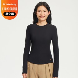 服饰 HelloSunny森呼吸发热德绒保暖内衣女打底衫修容肌底女士上衣秋季
