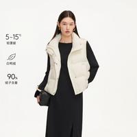 VERO MODA 26秋新品90白鸭绒拼接底摆抽绳羽绒马甲羽绒服女