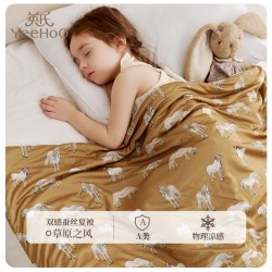 YEEHOO FOR MY BABY 英氏儿童母婴A类100桑蚕丝被子双面感被芯幼儿园宿舍夏凉被空调被