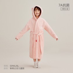 SANLI 儿童浴袍女珊瑚绒吸水速干带帽女童斗篷浴衣宝宝浴巾睡袍其他